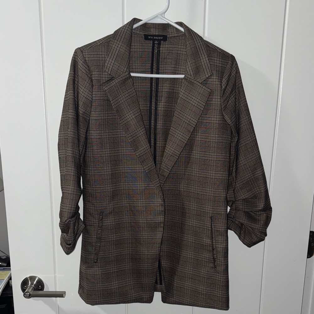 Brown Plaid Blazer